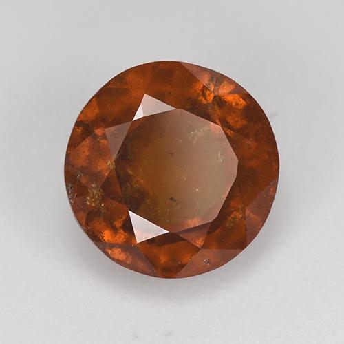 Grenat hessonite orange naturelle coupe roude, 3,38 ct, VS-SI