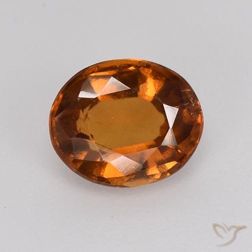 Grenat Hessonite Orange foncé naturelle ovale, 1.27 ct, VS