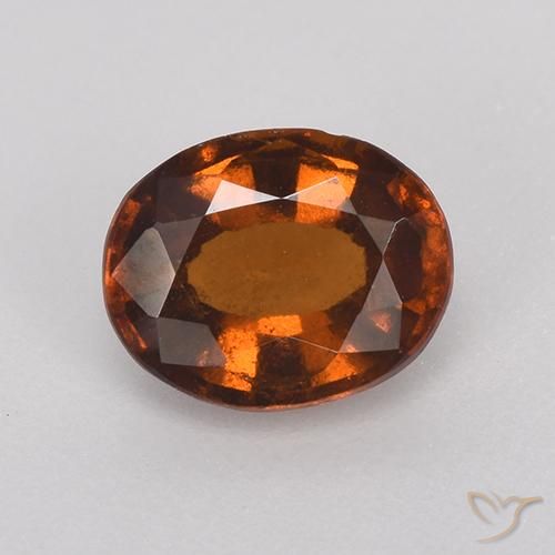 Grenat Hessonite Ambre orange naturelle ovale, 1.40 ct, VS