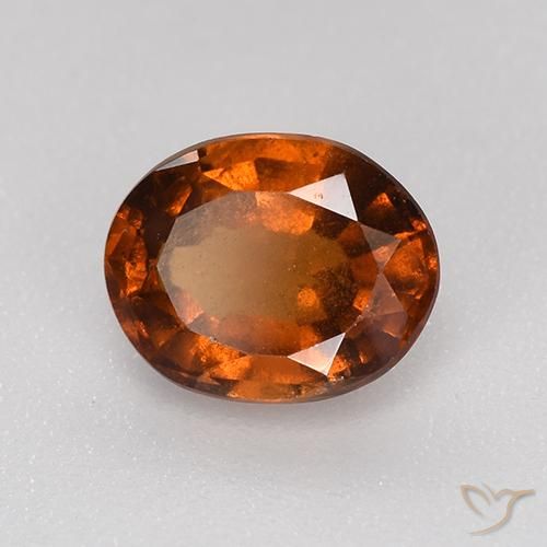 Grenat Hessonite Orange foncé naturelle ovale, 1.34 ct, VS-SI