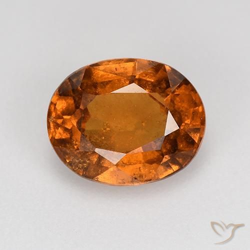 Grenat Hessonite Ambre orange naturelle ovale, 1.65 ct, VS-SI