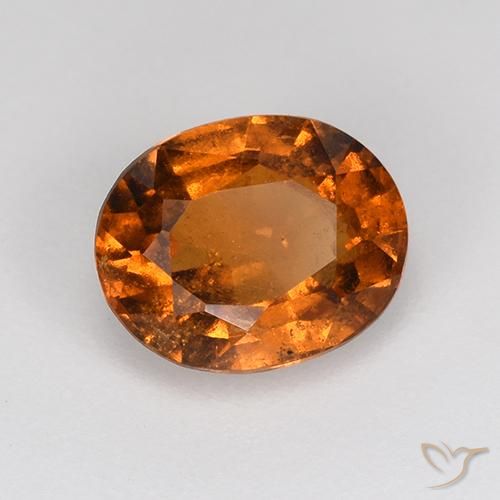 Grenat Hessonite Ambre orange naturelle ovale, 1.65 ct, VS-SI