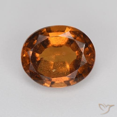1.70ct Naturel Orange moyen-foncé Grenat Hessonite, ovale, VS-SI