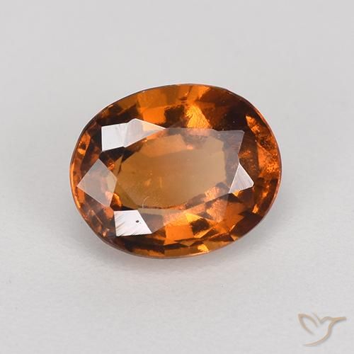 Grenat Hessonite Orange foncé naturelle ovale, 1.24 ct, VS