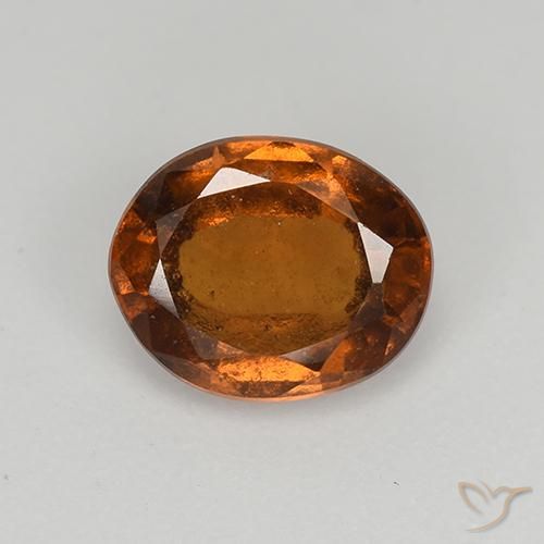 Grenat Hessonite Orange moyen-foncé naturelle ovale, 1.69 ct, VS-SI