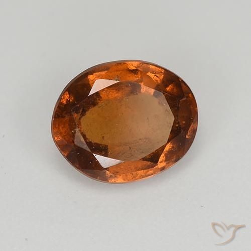Grenat Hessonite Orange moyen-foncé naturelle ovale, 1.69 ct, VS-SI