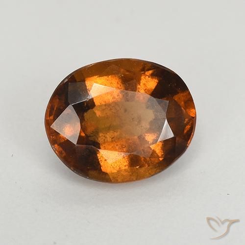 Grenat Hessonite Ambre orange naturelle ovale, 1.52 ct, VS-SI