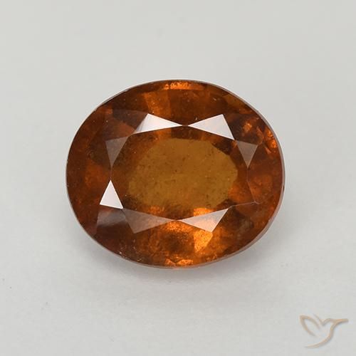 1.67ct Naturel Orange foncé Grenat Hessonite, ovale, VS-SI