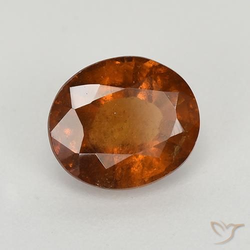 Grenat Hessonite Orange foncé naturelle ovale, 1.67 ct, VS-SI