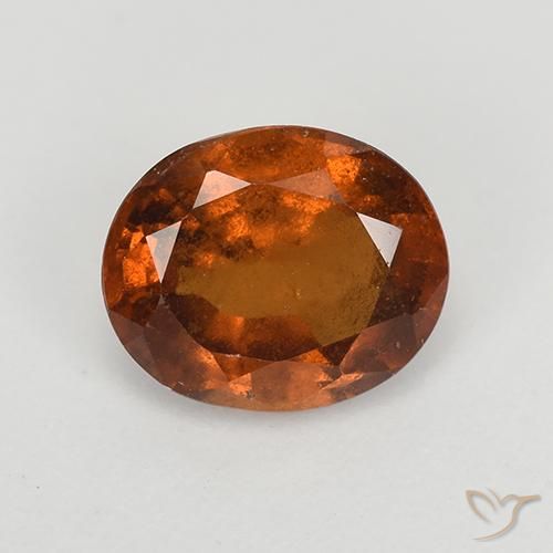 1.57ct Naturel Orange foncé Grenat Hessonite, ovale, VS-SI