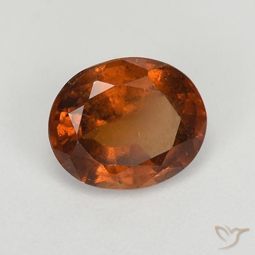 Grenat Hessonite Orange foncé naturelle ovale, 1.57 ct, VS-SI
