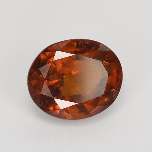 Grenat hessonite orange naturelle coupe ovale, 3,16 ct, VS-SI
