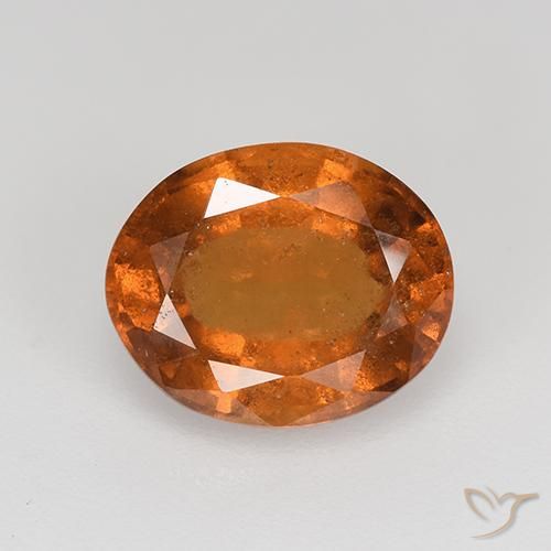 Grenat hessonite orange naturelle coupe ovale, 3,08 ct, VS-SI