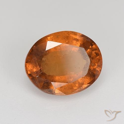 Grenat hessonite orange naturelle coupe ovale, 3,08 ct, VS-SI