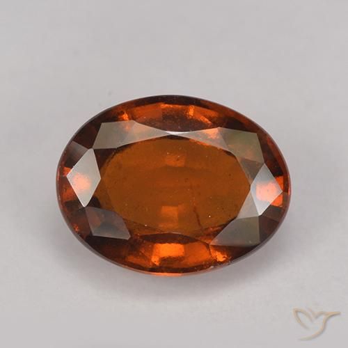Grenat Hessonite Orange rougeâtre naturelle ovale, 2.82 ct, VS-SI