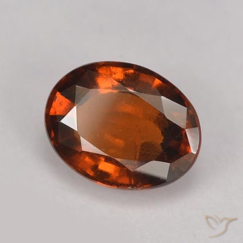 Grenat Hessonite Orange rougeâtre naturelle ovale, 2.82 ct, VS-SI
