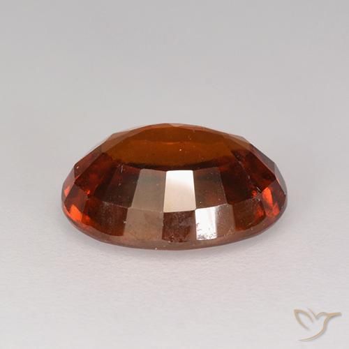 Grenat Hessonite Orange rougeâtre naturelle ovale, 2.82 ct, VS-SI