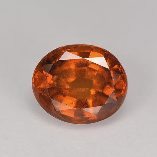 Grenat Hessonite Orange moyen naturelle Coupe ovale, 2.33 ct, VS