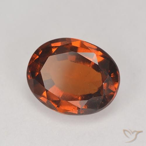 Grenat Hessonite Ambre orange naturelle ovale, 2.37 ct, VS