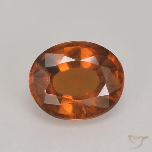 Grenat Hessonite Orange moyen-foncé naturelle ovale, 2.45 ct, VS