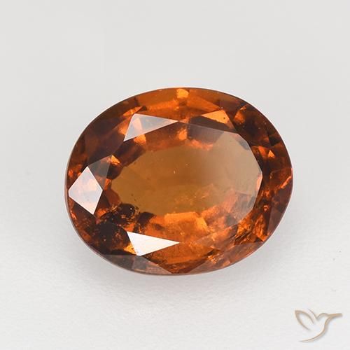 Grenat Hessonite Ambre orange naturelle ovale, 2.36 ct, VS-SI