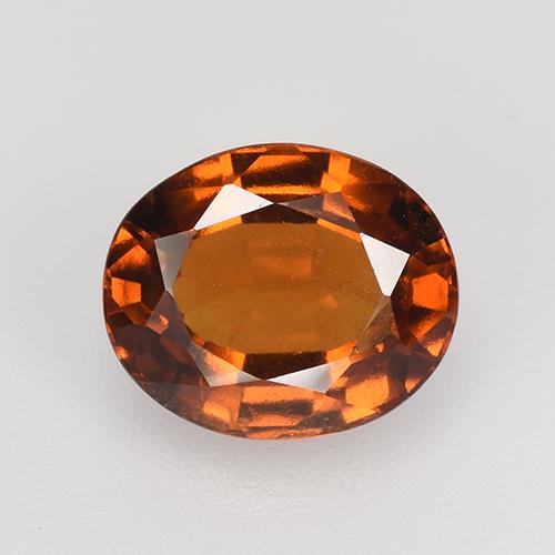 Grenat hessonite orange naturelle coupe ovale, 2,47 ct, VVS-VS