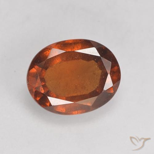 Grenat Hessonite Orange moyen-foncé naturelle ovale, 1.68 ct, VS-SI