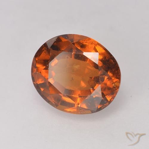 Grenat Hessonite Orange moyen-foncé naturelle ovale, 1.68 ct, VS-SI