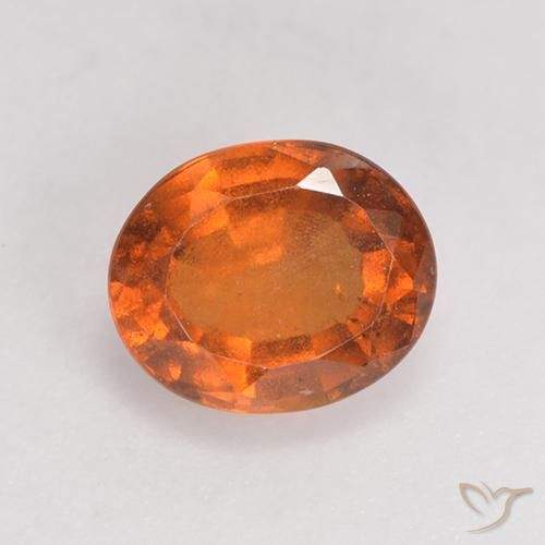 Grenat Hessonite Orange foncé naturelle ovale, 1.69 ct, VS-SI