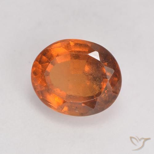 Grenat Hessonite Orange foncé naturelle ovale, 1.69 ct, VS-SI