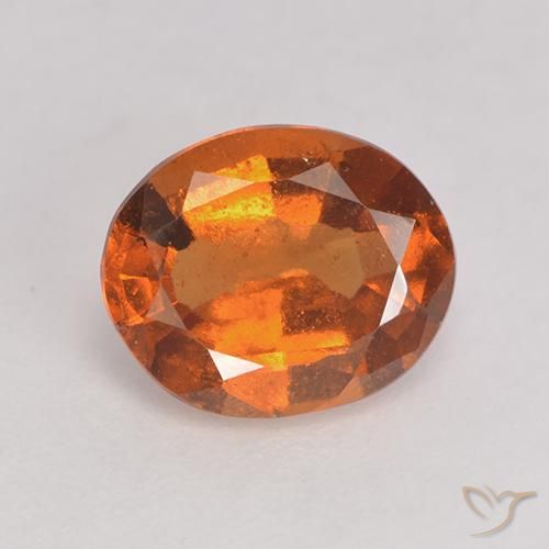 Grenat Hessonite Orange moyen-foncé naturelle ovale, 1.68 ct, VS-SI