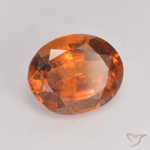 Grenat Hessonite Orange moyen-foncé naturelle ovale, 1.68 ct, VS-SI