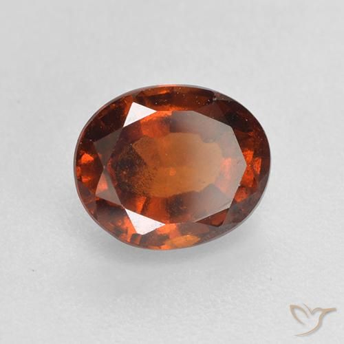 Grenat Hessonite Ambre orange naturelle ovale, 1.46 ct, VS-SI