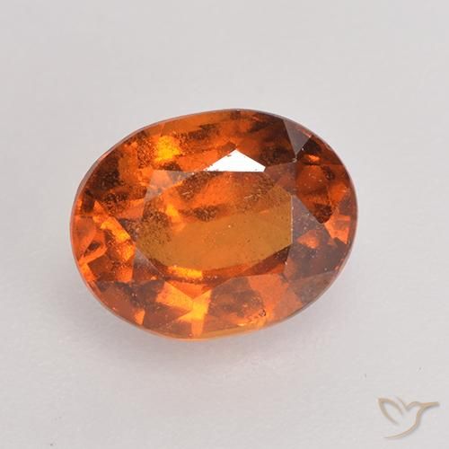 Grenat Hessonite Orange moyen-foncé naturelle ovale, 1.66 ct, VS-SI