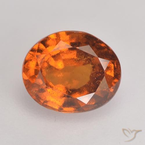 Grenat Hessonite Orange moyen-foncé naturelle ovale, 1.58 ct, VS-SI