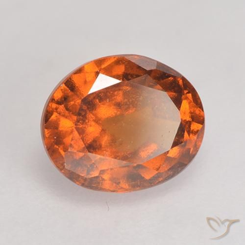 Grenat Hessonite Orange moyen-foncé naturelle ovale, 1.58 ct, VS-SI