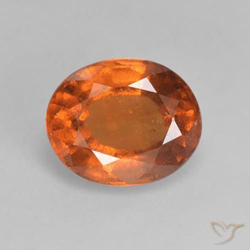 Grenat Hessonite Orange foncé naturelle ovale, 1.79 ct, VS-SI