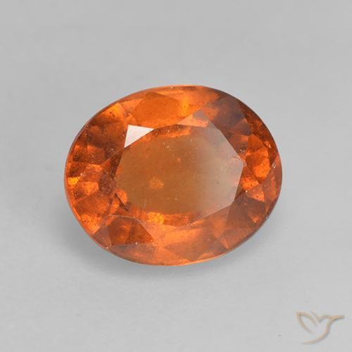 Grenat Hessonite Orange foncé naturelle ovale, 1.79 ct, VS-SI