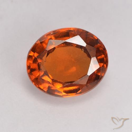 Grenat Hessonite Orange rougeâtre naturelle ovale, 1.94 ct, VS