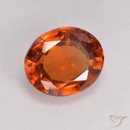 Grenat Hessonite Orange rougeâtre naturelle ovale, 1.94 ct, VS
