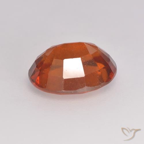Grenat hessonite orange rougeâtre naturelle coupe ovale, 3,06 ct, VS-SI