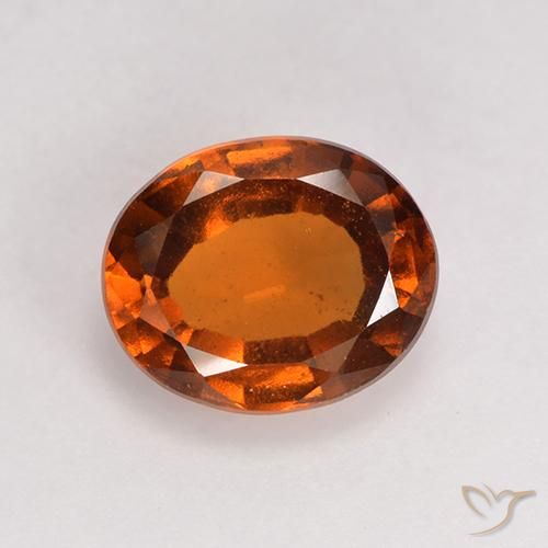 1.64ct Naturel Ambre orange Grenat Hessonite, ovale, VS