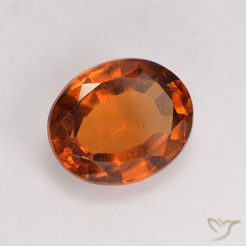 Grenat Hessonite Ambre orange naturelle ovale, 1.64 ct, VS