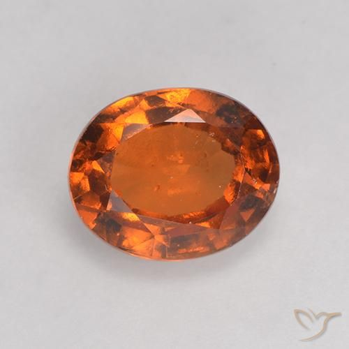 Grenat Hessonite Orange feu naturelle ovale, 1.69 ct, VS