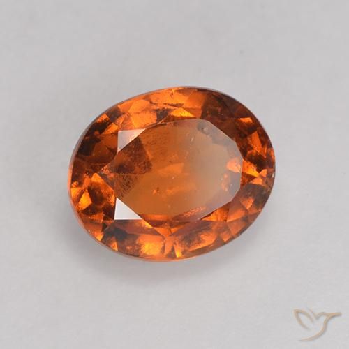 Grenat Hessonite Orange feu naturelle ovale, 1.69 ct, VS