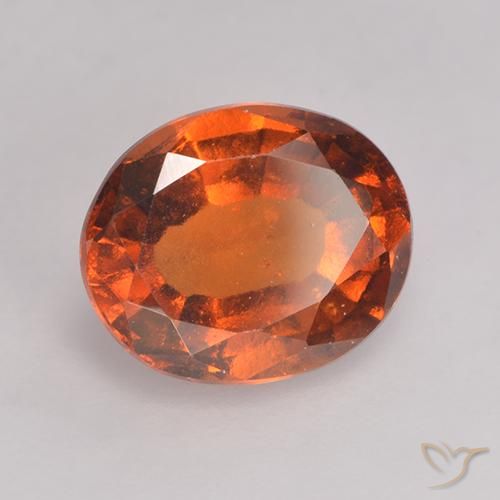 Grenat Hessonite Orange rougeâtre naturelle ovale, 2.15 ct, VS-SI