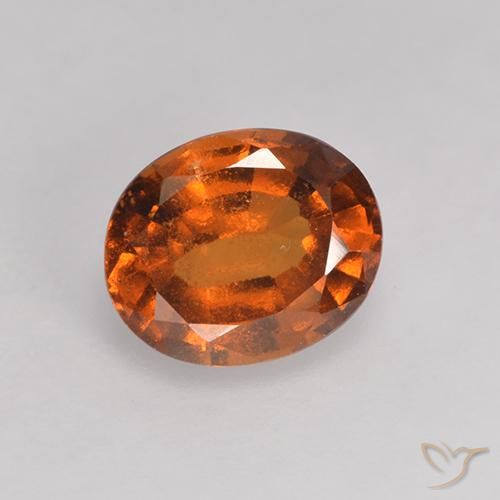Grenat Hessonite Orange foncé naturelle ovale, 1.37 ct, VS