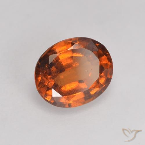 Grenat Hessonite Orange foncé naturelle ovale, 1.37 ct, VS