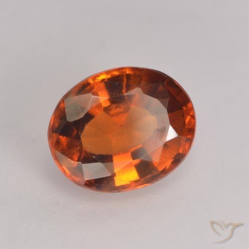 Grenat Hessonite Orange foncé naturelle ovale, 1.66 ct, VS