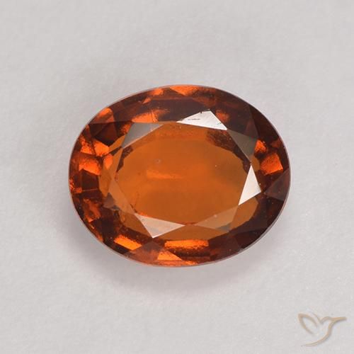 Grenat Hessonite Orange rougeâtre naturelle ovale, 1.80 ct, VS